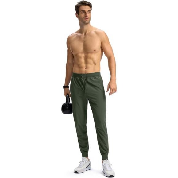 Mens Joggers with Zipper Pockets Lightweight Sweatpants Workout Athletic Pants - Picture 6 of 7